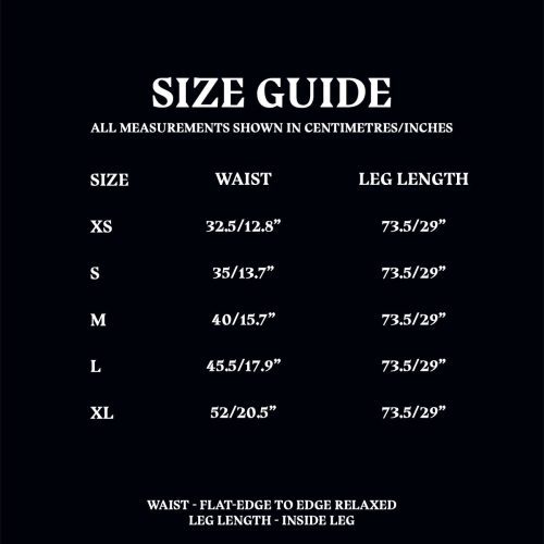 Size Guide Adult Snit Bottoms