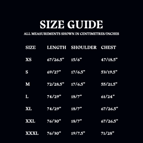 Size Guide Dragon Hoodie