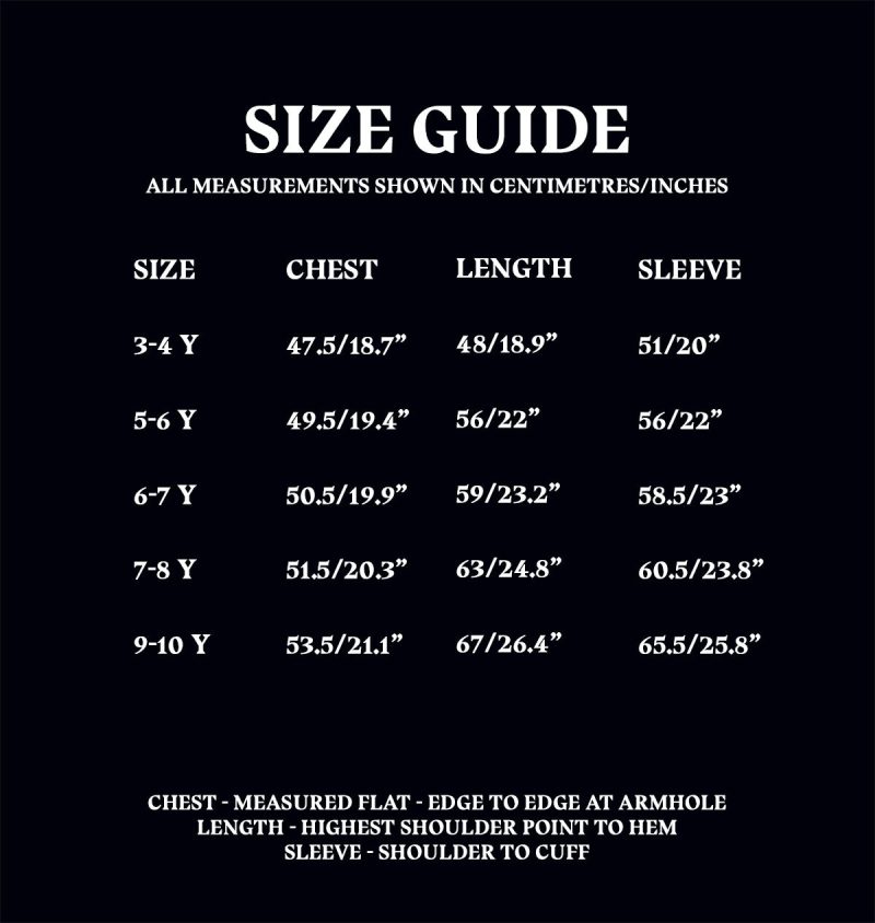 Size Guide Kids HoodieDressSet1