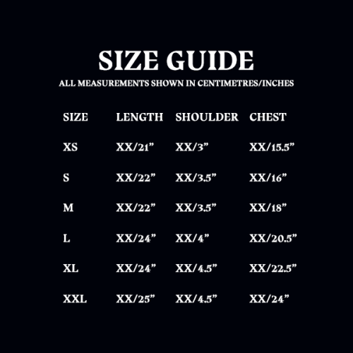 Size Guide Ladies Fawkes Hoodie