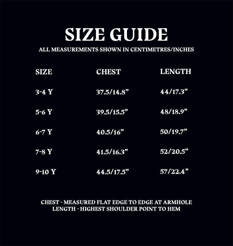 Size Guide MH25 KIDSCREW