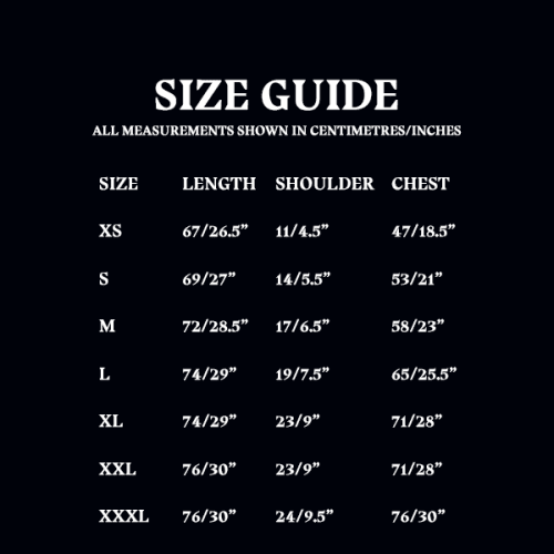 Size Guide Nagini Hoodie