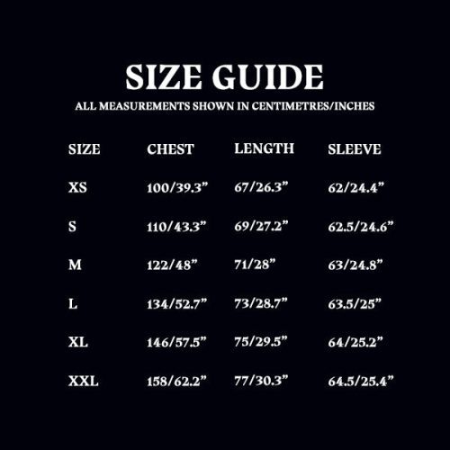 Size Guide New Hoodies