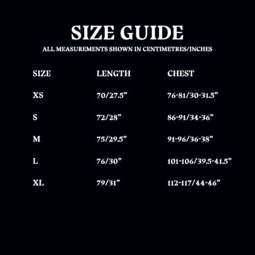 Spirit Jersey sizes